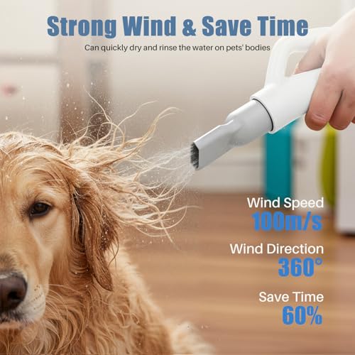 DUMOS Dog Dryer for Pet Grooming Kit, Dog Blow Dryer with 4 Nozzles