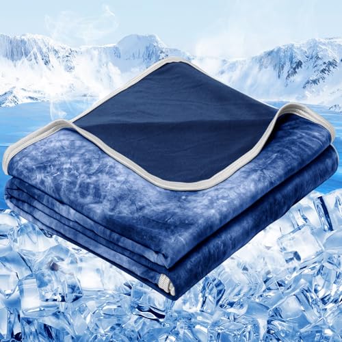 inhand Cooling Blanket King Size for Hot Sleepers (90"x108", Navy)