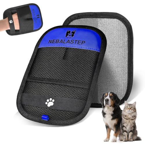 NEBALASTEP Pet Hair Remover Gloves Brush for Dogs & Cats,Electrostatic Reusable Pet Hair Remover Tool for Laundry,Clothing,Couch,Carpet,Car Seat,Upgraded Animal Fur Removal Tool