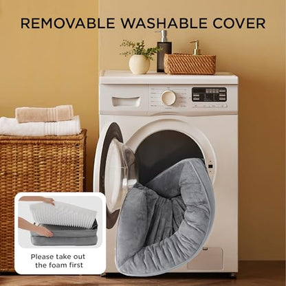 Bedsure Orthopedic Dog Beds Large Sized Dog - Washable Large Dog Cat Bed Waterproof, Comfort Dogs Couch Sofa with Washable Removable Cover, Pet Bed with Nonskid Bottom, Grey, 35"