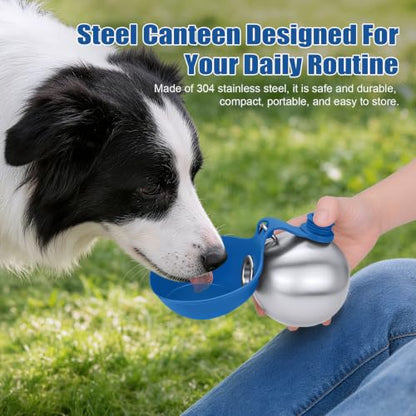AOFANPET Portable Dog Water Bottle 10oz Stainless Steel Travel Bowl