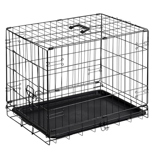 DUMOS 24 Inch Dog Crate, Foldable Puppy Small Dog Cage Pet Kennel