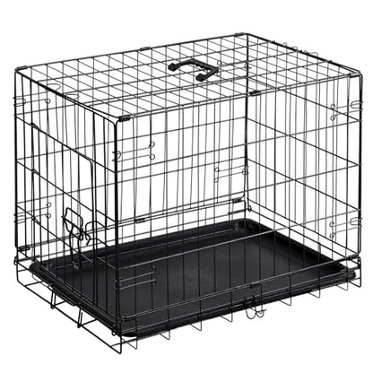 DUMOS 24 Inch Dog Crate, Foldable Puppy Small Dog Cage Pet Kennel