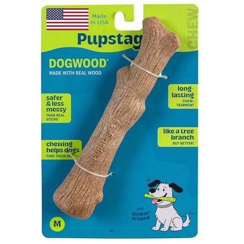 Pupstages Dogwood Stick Dog Chew Toy, Made in USA, Medium, 7.4"