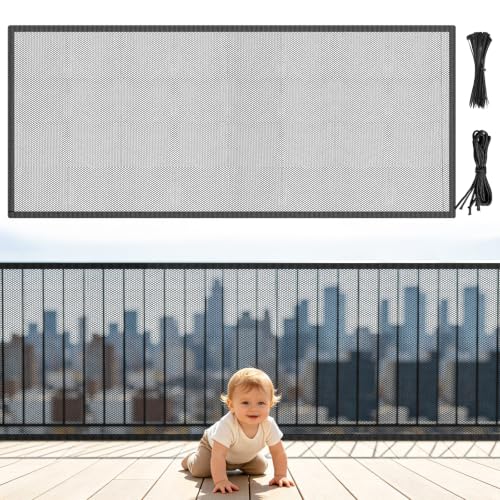 Banister Guard 15ft x 3ft Balcony Netting for Pets Kids Apartments