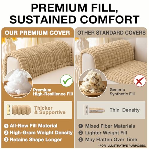 hyha Couch Cover for Dogs, Washable Non Slip Plush Flannel Sofa Protector | Thick Flannel, Non Slip Backing, Pet Hair & Scratch Protection, Fits Loveseat Sofa (27.6" x 59")