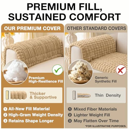 hyha Couch Cover for Dogs, Washable Non Slip Plush Flannel Sofa Protector | Thick Flannel, Non Slip Backing, Pet Hair & Scratch Protection, Fits Loveseat Sofa (27.6" x 59")
