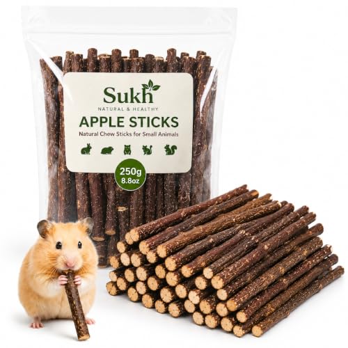 Sukh Natural Organic Apple Sticks - 250g Chew Sticks for Small Animals