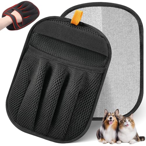 Salhap Pet Hair Removal Glove for Cats & Dogs, Upgraded Five-Finger Electrostatic Pet Hair Glove, Reusable Magic Brush Pet Hair Remover Tool for Laundry, Couch, Carpet, Car Seat