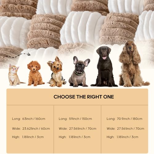 Npetrsnug Couch Cover for Dogs Washable, Soft Flannel Dog Couch Cover Protector, Non Slip Pet Couch Covers for Sofa, Couch Protector for Dogs Large Medium Small Size (Brown, 27.56 x 70.9 inch)