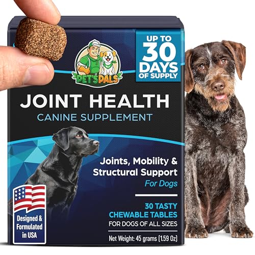 PET'S PALS Dogs Joint Health Supplement - Glucosamine, Chondroitin & MSM - Supports Healthy Joints - Chewable Tablets for Dogs - 30 Soft Chews