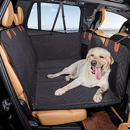 YJGF Back Seat Extender,Dog Seat Cover for Back Seat,Hard Bottom Car Seat Cover for Dogs,Dog Hammock for Car,Back Seat Pet Cover for Dogs(Black,for Car/SUV/Small Truck)