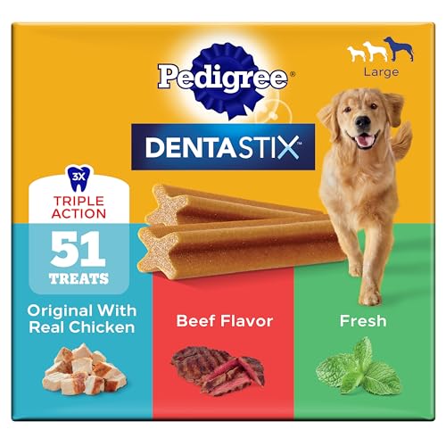 Pedigree Dentastix Large Breed Dental Dog Treats, Variety, 51 Count