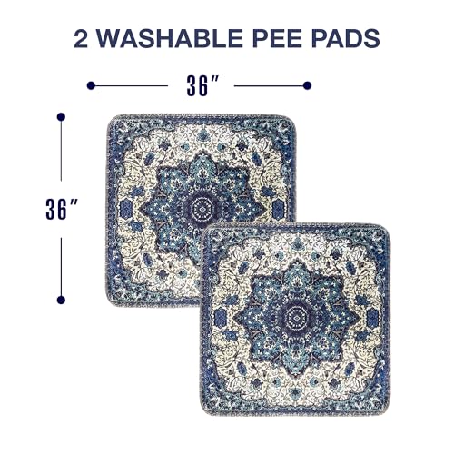 PUPIBOO Washable Pee Pads for Dogs and Cats - Super Absorbent Reusable Puppy Training Pads - 100% Waterproof, Leak-Proof & Non-Slip Whelping Pads for Pet Housebreaking