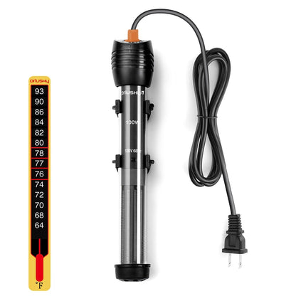 Orlushy Submersible Aquarium Heater,100W Adjustable Fish Tahk Heater with 2 Suction Cups Free Thermometer Suitable for Marine Saltwater and Freshwater