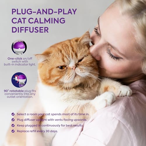 TopSum Cat Calming Diffuser Refill: 6 Refills Top Value Pack Cat Pheromones Calming Diffuser Refill – Helps Reduce Scratching Peeing Meowing Hiding Urine Marking Aggression (6 Refills)