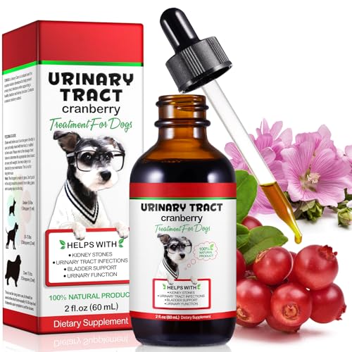 Urinary Tract for Dogs, Dog Urinary Tract Infection Treatment Drops Supports Bladder, Kidney Stone and Dog UTI, Pet Supplies Health Care, Bacon Flavor- 60ml / 2.02oz
