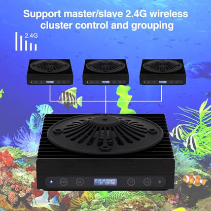 SMATFARM Aquarium Light-60 Watts Reef Light Wide Coverage Sunrise Sunset Moonlight Saltwater Lights for Coral with Master Slave Group Control & Timer & Screen