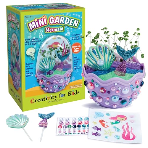 Creativity for Kids Mini Garden: Mermaid Terrarium Kit - Mermaid Gifts for Girls, Crafts and Toys, Stocking Stuffers for Kids (Ages 6+)