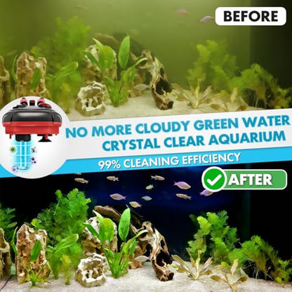 PONDFORSE 225GPH Canister Filter, External Aquarium Filter Ultra-Quiet Water Circulation Cleaning Machine with Media for Fish Tanks and Aquariums Up to 55 Gallons (225GPH)