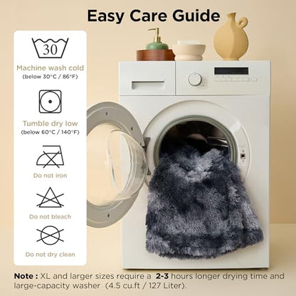 Bedsure Waterproof Dog Blankets for Medium Dogs, Fluffy Faux Fur, 40x50" | Plush Fuzzy Reversible Pet Blankets for Couch and Dog Bed,Soft Calming Throw Cat Blanket Washable, Dog Gift, Grey