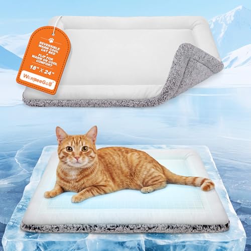 Cooling Mat for Cats, Reversible Self Warming Cat Bed, Gray, 18 x 24 Inches