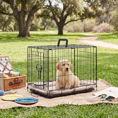 DUMOS 24 Inch Dog Crate, Foldable Puppy Small Dog Cage Pet Kennel