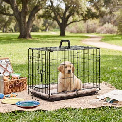 DUMOS 24 Inch Dog Crate, Foldable Puppy Small Dog Cage Pet Kennel