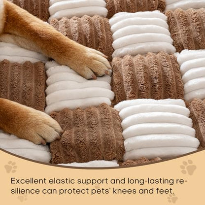 Npetrsnug Couch Cover for Dogs Washable, Soft Flannel Dog Couch Cover Protector, Non Slip Pet Couch Covers for Sofa, Couch Protector for Dogs Large Medium Small Size (Brown, 27.56 x 70.9 inch)