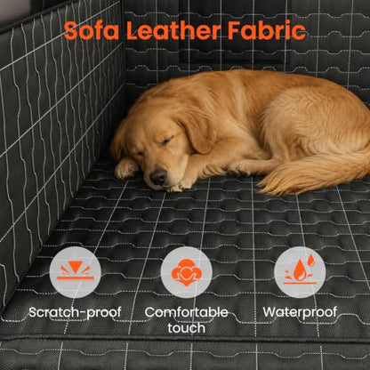 IJVAE SUV Cargo Liner for Dogs, Waterproof Dog Trunk Cover with Bumper Flap Protector, Pet Cargo Mat for SUVs Sedans Vans, Non-Slip Scratchproof Dog Seat Cover，Large Size Universal Fit, Black