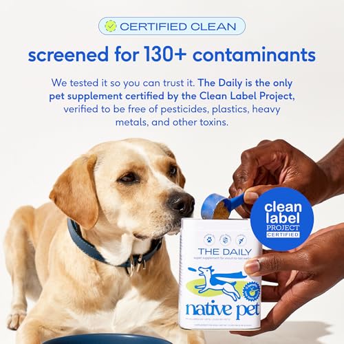 Native Pet The Daily Dog Vitamins & Supplements - 11-in-1 Multivitamin Powder for Dogs - Supports Whole Body Health, Digestion, Mobility & Immunity with Collagen, Glucosamine & Probiotics –120 Scoops