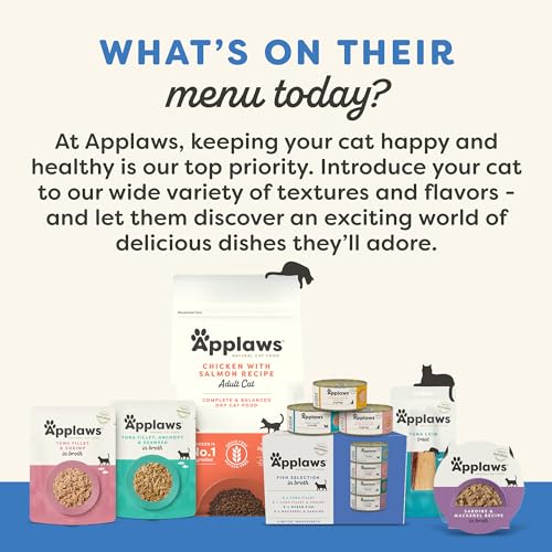 Applaws Natural Wet Cat Food, 24 Count, Limited Ingredient Canned Wet Cat Food, Tuna Fillet in Broth, 5.5oz Cans