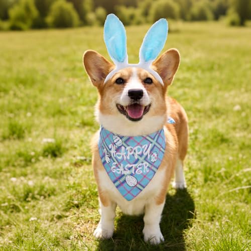 Avxdbr Easter Dog Bunny Costumes Easter Bunny Dog Headband Bandana Outfits for Small Medium Dogs