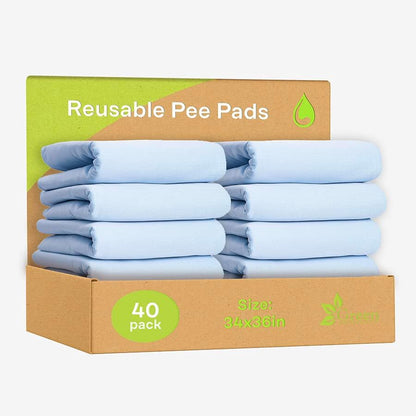 GREEN LIFESTYLE Washable Underpads - Large Bed Pads for Use as Incontinence Bed Pads, Reusable Pet Pads, Great for Dogs, Cats, Bunny, Seniors Bed Pad (Pack of 40 - 34X36)