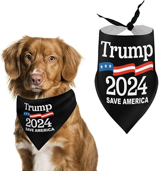 Dog Bandana USA Trump Flag Make America Great Again Flag Triangle Bib Scarf Accessories Dog Cat Pet Animal