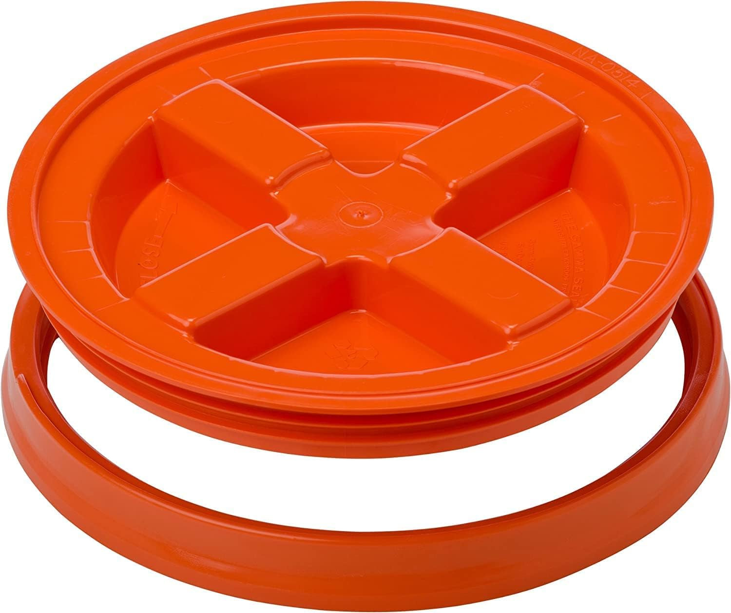 GAMMA2 Gamma Seal Lid - Pet Food Storage Container Lids - Fits 3.5, 5, 6, & 7 Gallon Buckets, Orange, Made in USA