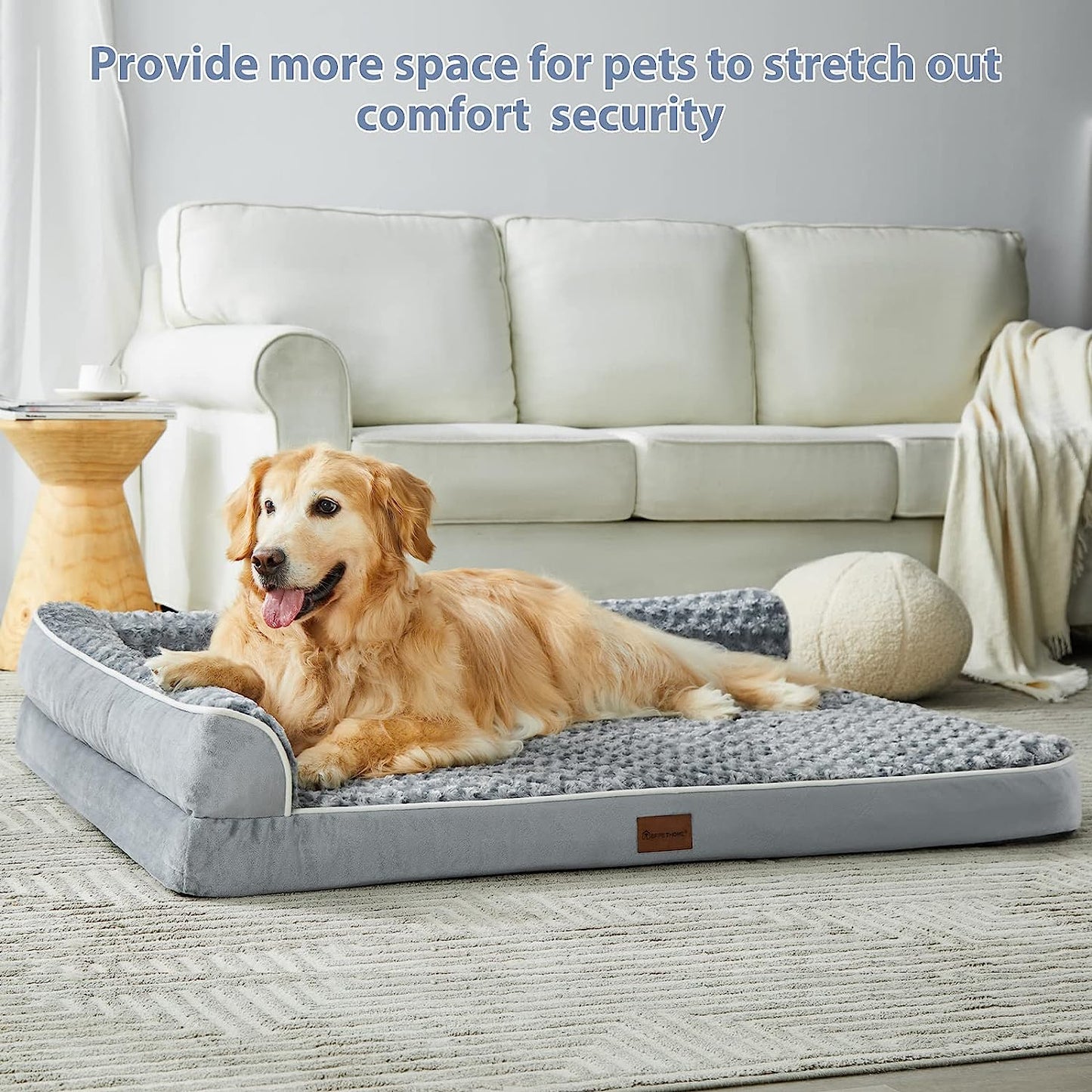 BFPETHOME Large Orthopedic Bed for Large Dogs-Big Waterproof Sofa Dog Bed with Removable Washable Cover, Large Dog Bed with Waterproof Lining and Nonskid Bottom,Pet Bed for Large Dogs.