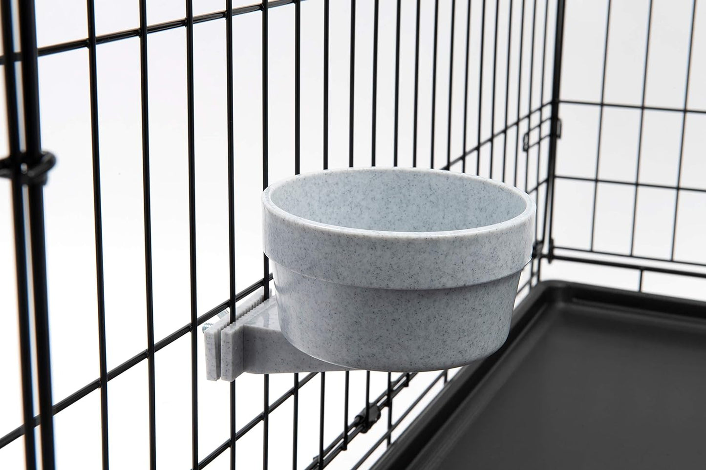 Lixit Quick Lock Removable Dog Kennel Bowls for Wire and Soft Sided Crates (10Oz Wire Crate, Stainless Pack of 2)