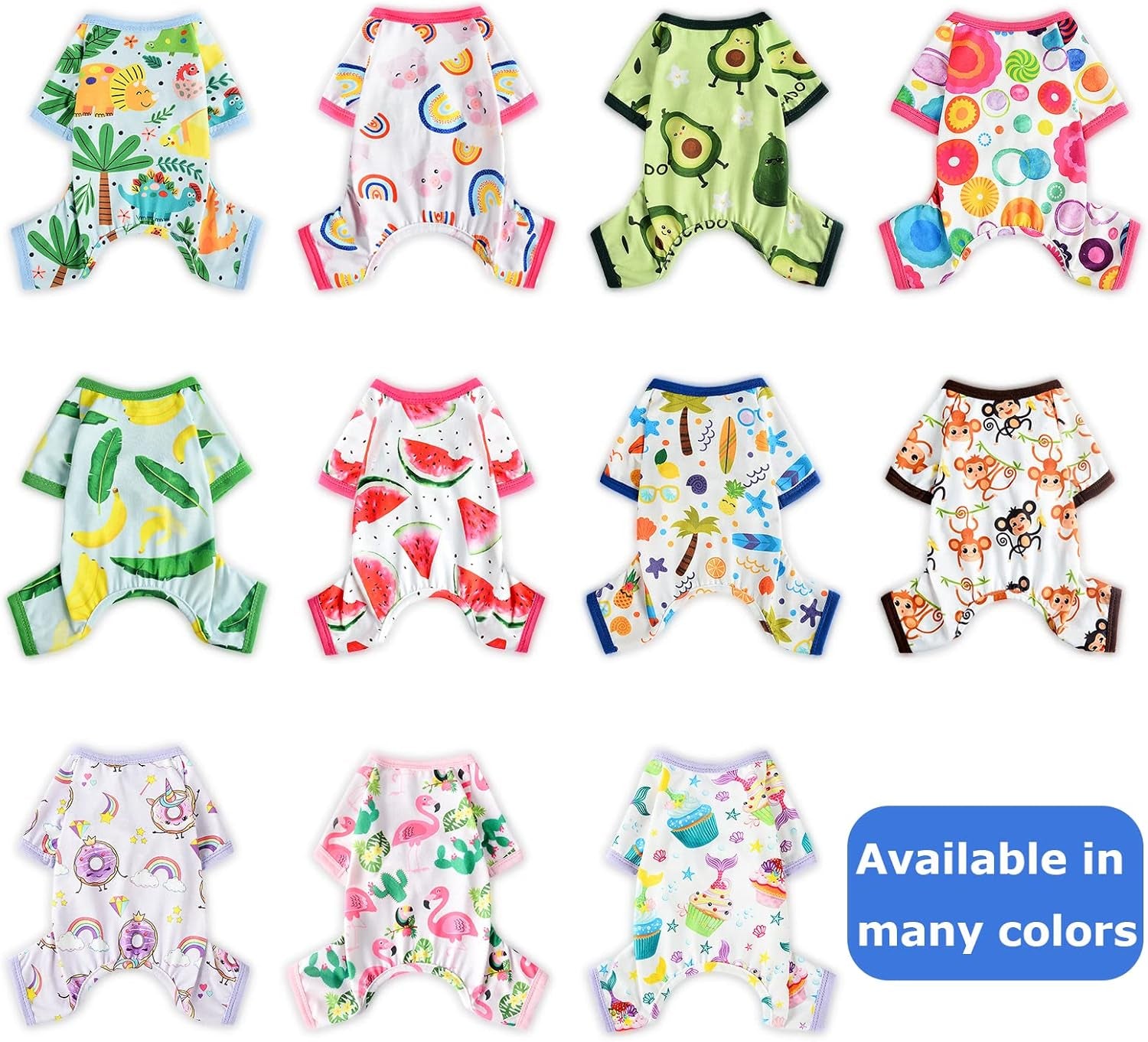 Dog Pajamas Pjs Spring Summer Dog Clothes for Small Dogs Girl - Boy - Medium Size Dogs, Soft Stretchy Puppy Clothes Doggie Onesies Cat Pet Jammies Outfit (Banana, Xx-Large)