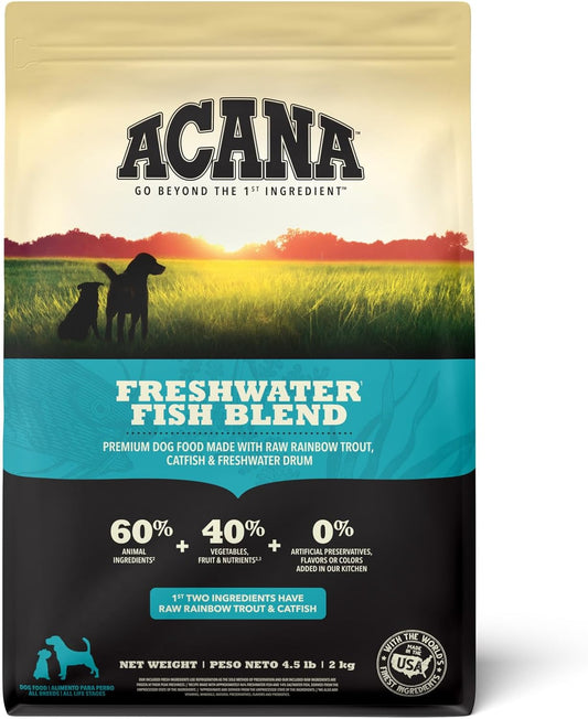 ACANA Grain Free Dry Dog Food, Freshwater Fish Dog Food Recipe, 4.5 Pound (Pack of 1)