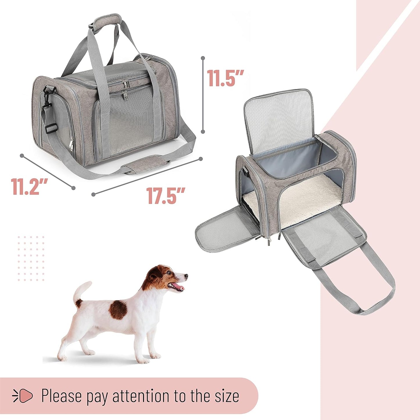 Mr. Pen- Pet Carrier, Pink, Cat Carrier, Dog Carrier, Cat Bag Carrier, Cat Travel Carrier, Soft Cat Carrier, Dog Travel Carrier, Pet Travel Carrier, Dog Soft-Sided Carriers, Cat Carrier Bag