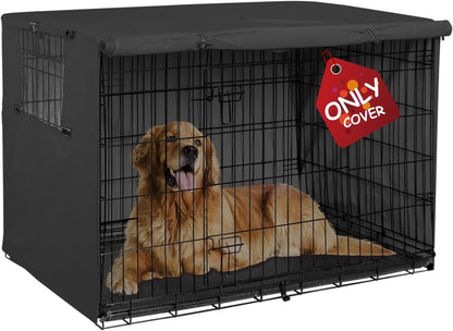 Explore Land Pattern Dog Crate Cover for 54 Inches Wire Cage, Heavy-Duty Polyester Indoor Pet Kennel Covers Universal Fit for 1 2 3 Doors Standard Metal Crate (Brief Polygonal)