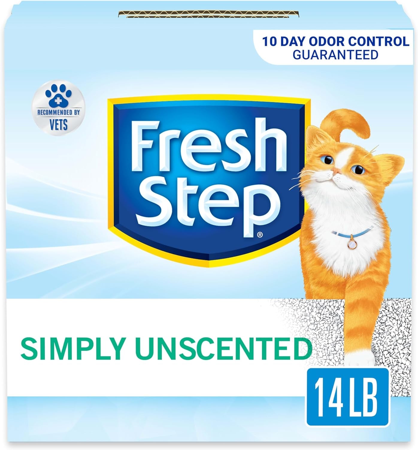 Fresh Step Clumping Cat Litter, Unscented, Long Lasting Odor Control Kitty Litter with Activated Charcoal, 14 Lb