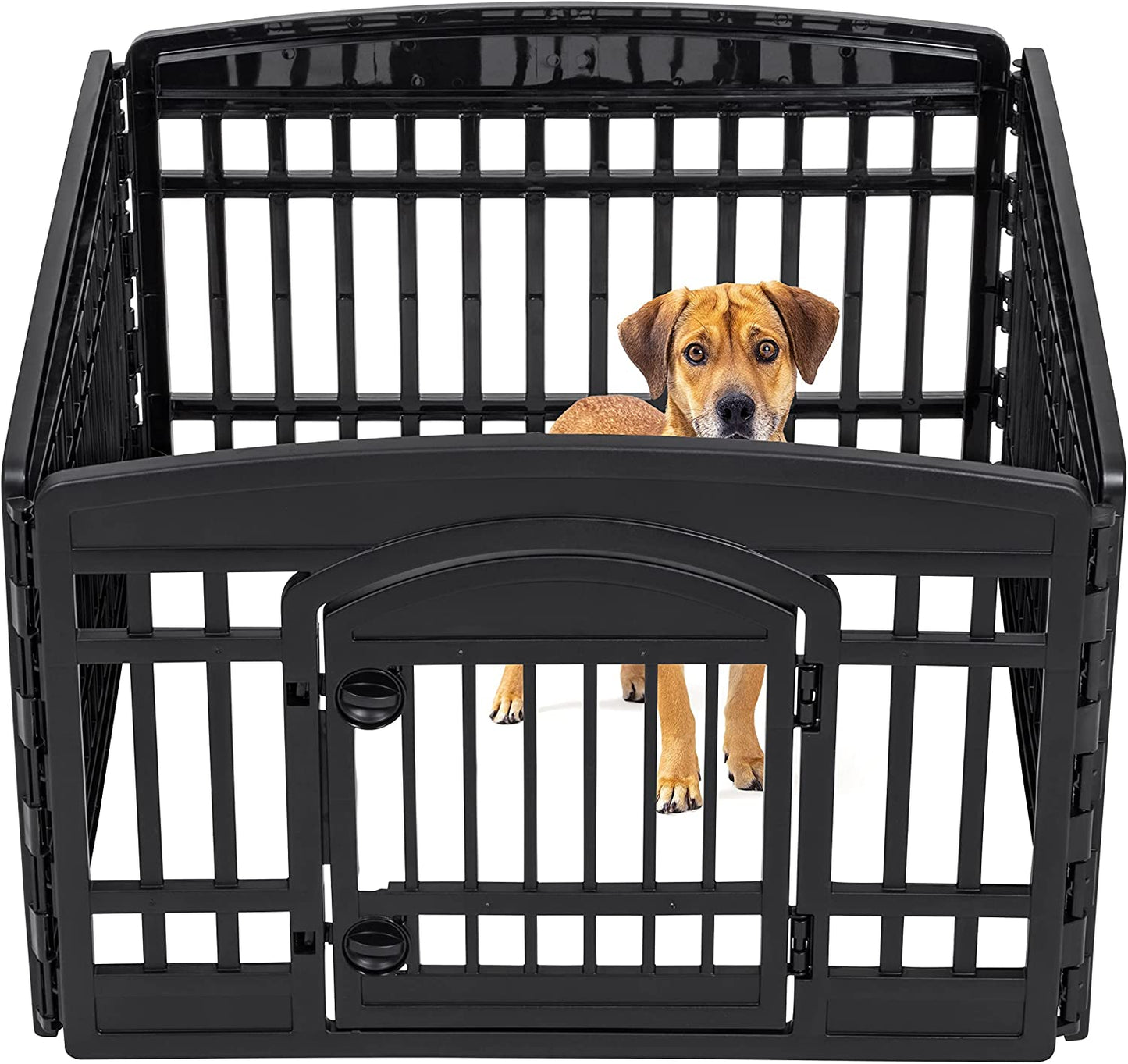 IRIS USA 24-Inch 4 Panel Exercise Pet Playpen with Door, Black