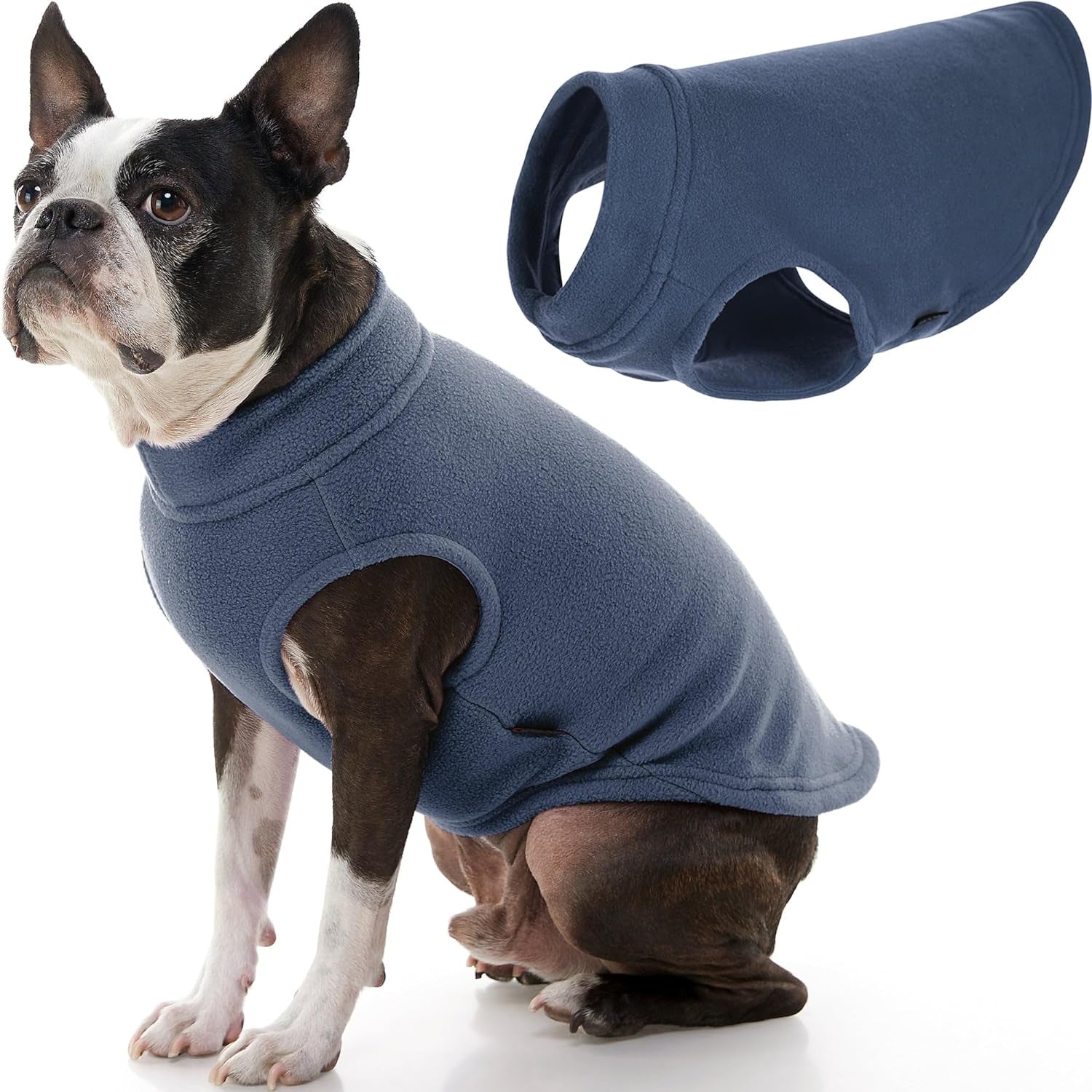 Gooby Stretch Fleece Vest Dog Sweater - Indigo Blue, 2X-Large - Warm Pullover Fleece Dog Jacket - Winter Dog Clothes for Small Dogs Boy - Dog Sweaters for Small Dogs to Dog Sweaters for Large Dogs