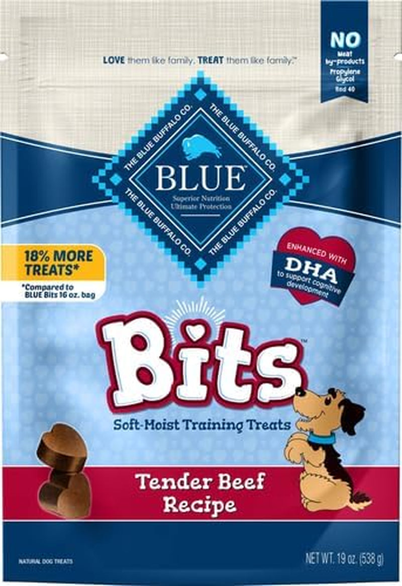 Blue Buffalo BLUE Bits Natural Soft-Moist Training Dog Treats, Beef, Salmon, Turkey, and Chicken Recipes 4-Oz Variety Pack, 4Ct