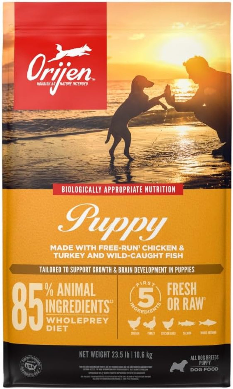 ORIJEN Puppy Dry Dog Food, Grain Free Dry Dog Food for Puppies, Fresh or Raw Ingredients, 23.5Lb, Yellow, 25 Pound (Pack of 1)