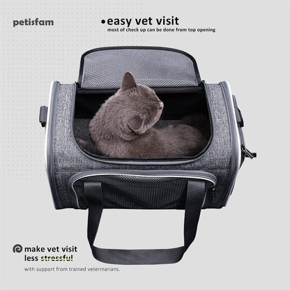 Petisfam Easy Load Pet Carrier for Medium Cats and Small Dogs