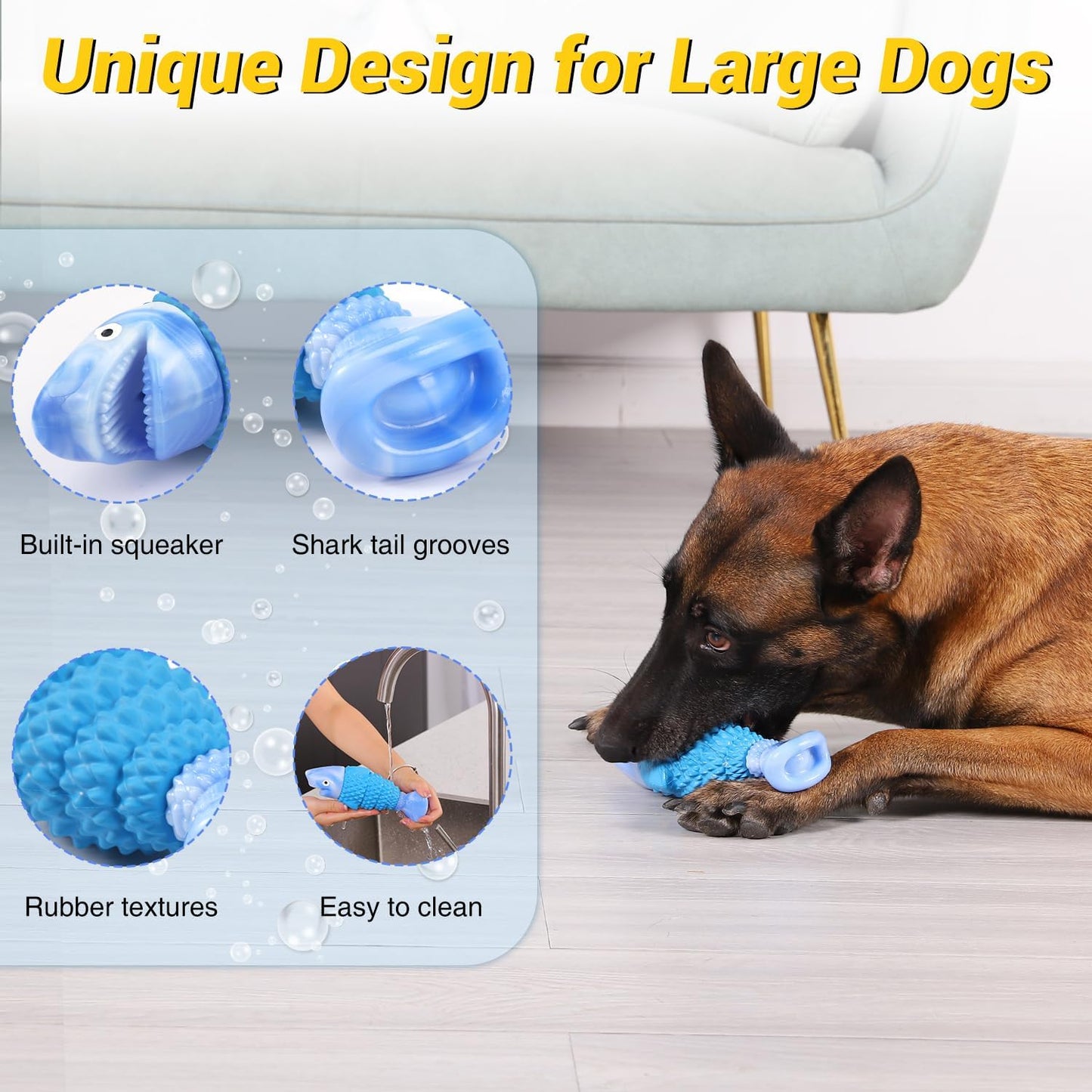 Wintour Tough Dog Toys for Aggressive Chewers Large Breed, Indestructible Dog Toys for Large Dogs, Dog Chew Toys for Aggressive Chewers, Durable Dog Toys, Squeaky Dog Toys, Large Dog Toys for Big Dogs