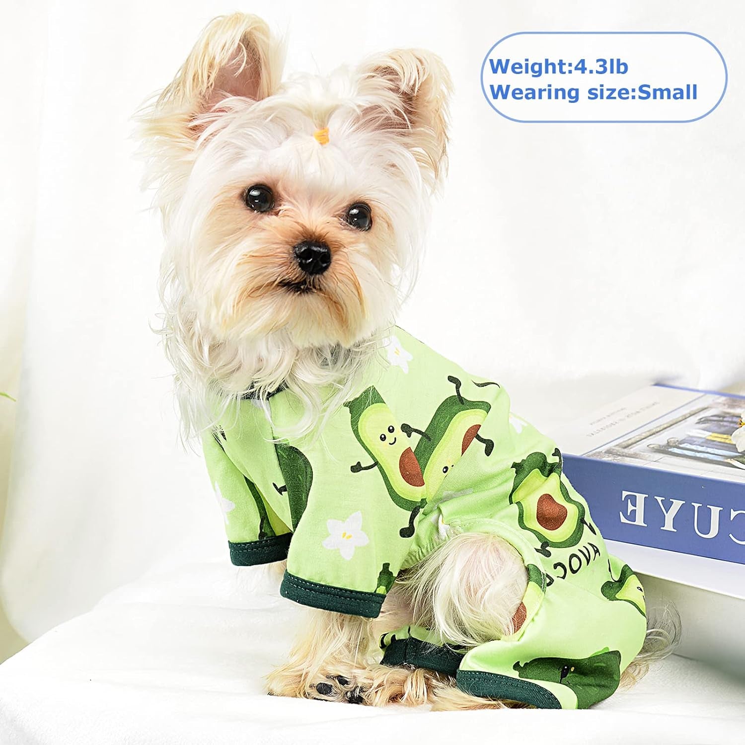 Dog Pajamas Pjs Spring Summer Dog Clothes for Small Dogs Girl - Boy - Medium Size Dogs, Soft Stretchy Puppy Clothes Doggie Onesies Cat Pet Jammies Outfit (Avocado Green, Small)